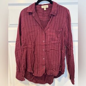 Cloth & Stone Maroon Textured Shirt